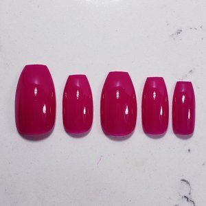 Hot Pink Neon summer Custom Press on Nails 20pc set